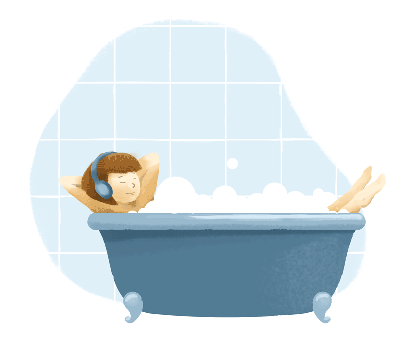 Personne prenant un bain
